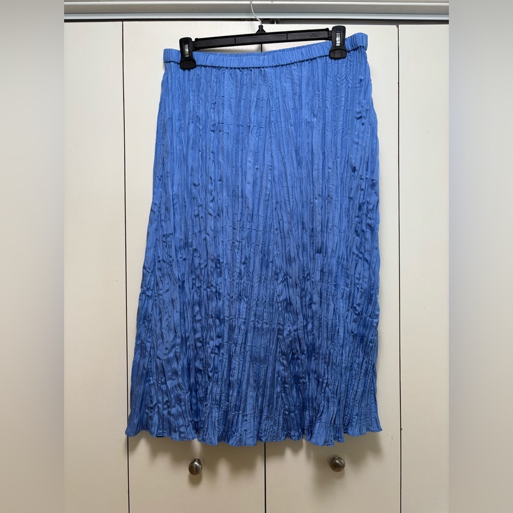 Eileen Fisher Vibrant Blue Midi Skirt petite L